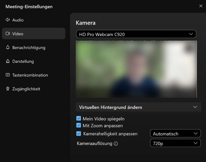 videoeinstellung